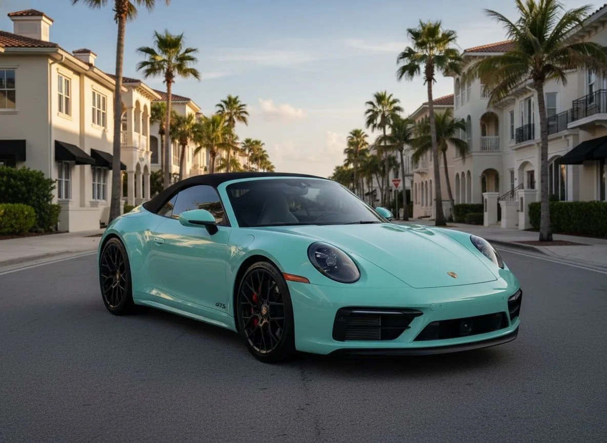 Sarasota Motor Club - Porsche 911 GTS rental Sarasota - Blue Porsche 911 GTS sports car available for rental in Sarasota