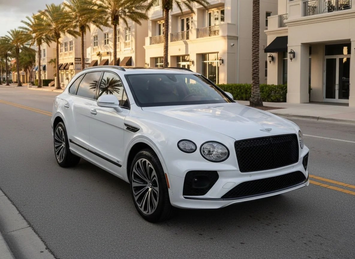 Sarasota Motor Club - Bentley rental Sarasota - Silver Bentley Bentayga luxury SUV available for rental in Sarasota