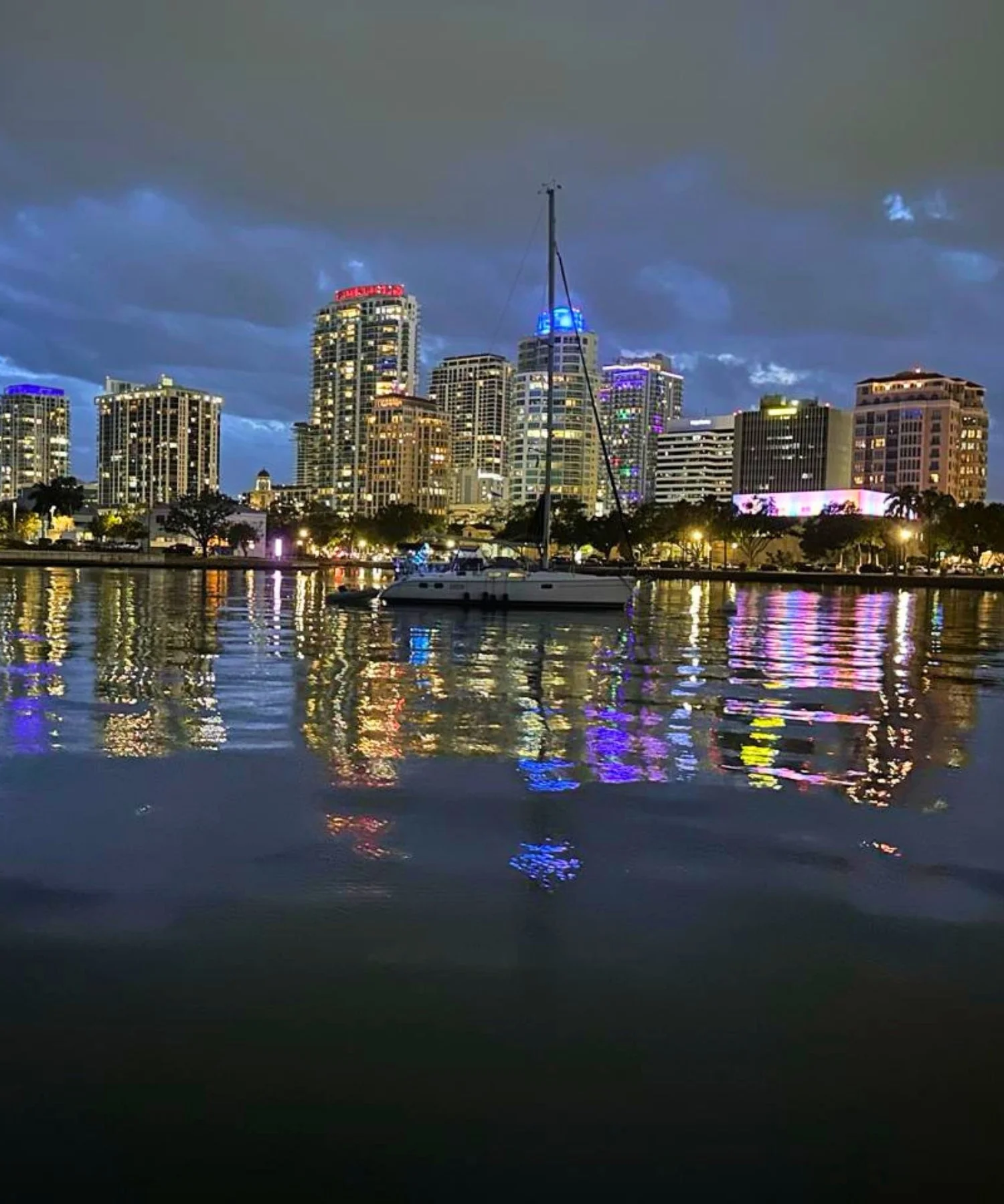 Overnight sailing aboard a cruising yacht