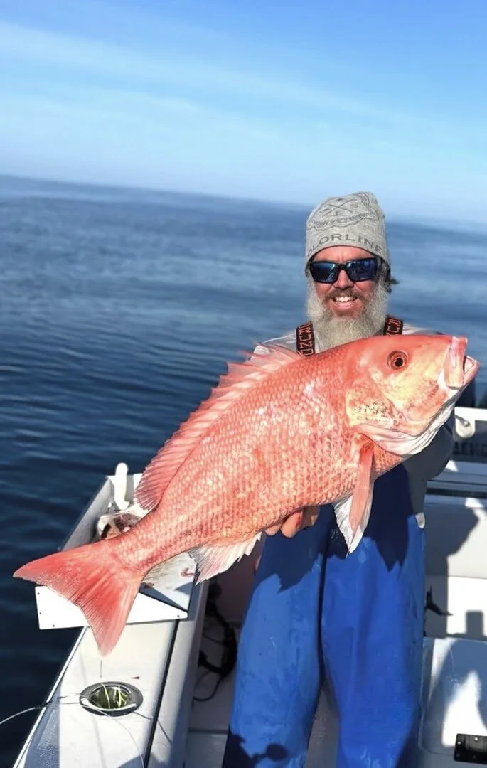 An American Red Snapper caught aboard Off Script