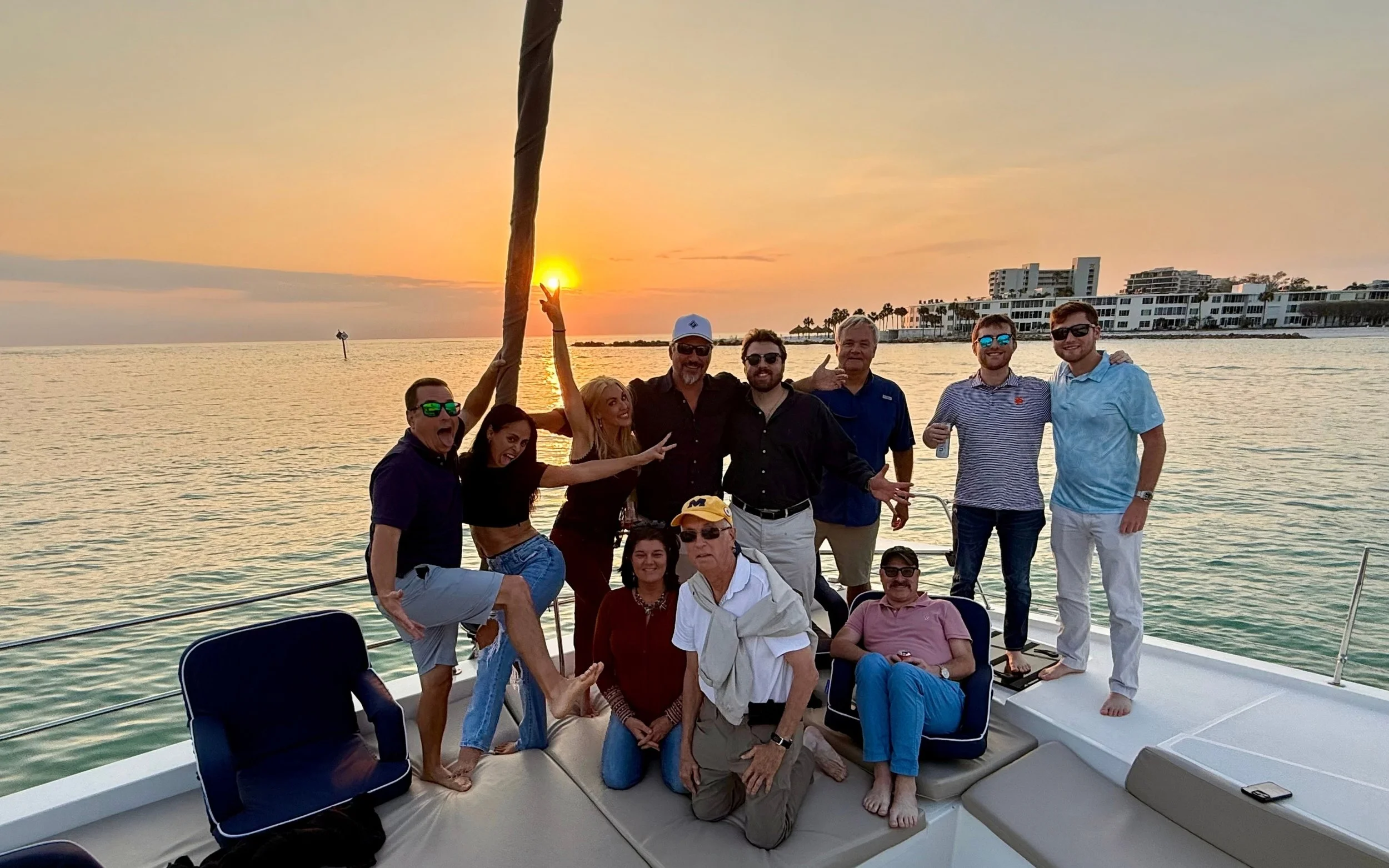 Celebrating together aboard a Kokomo charter