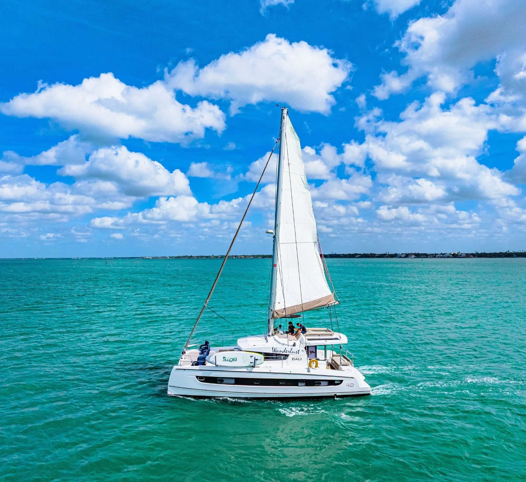 Sails filled with wind