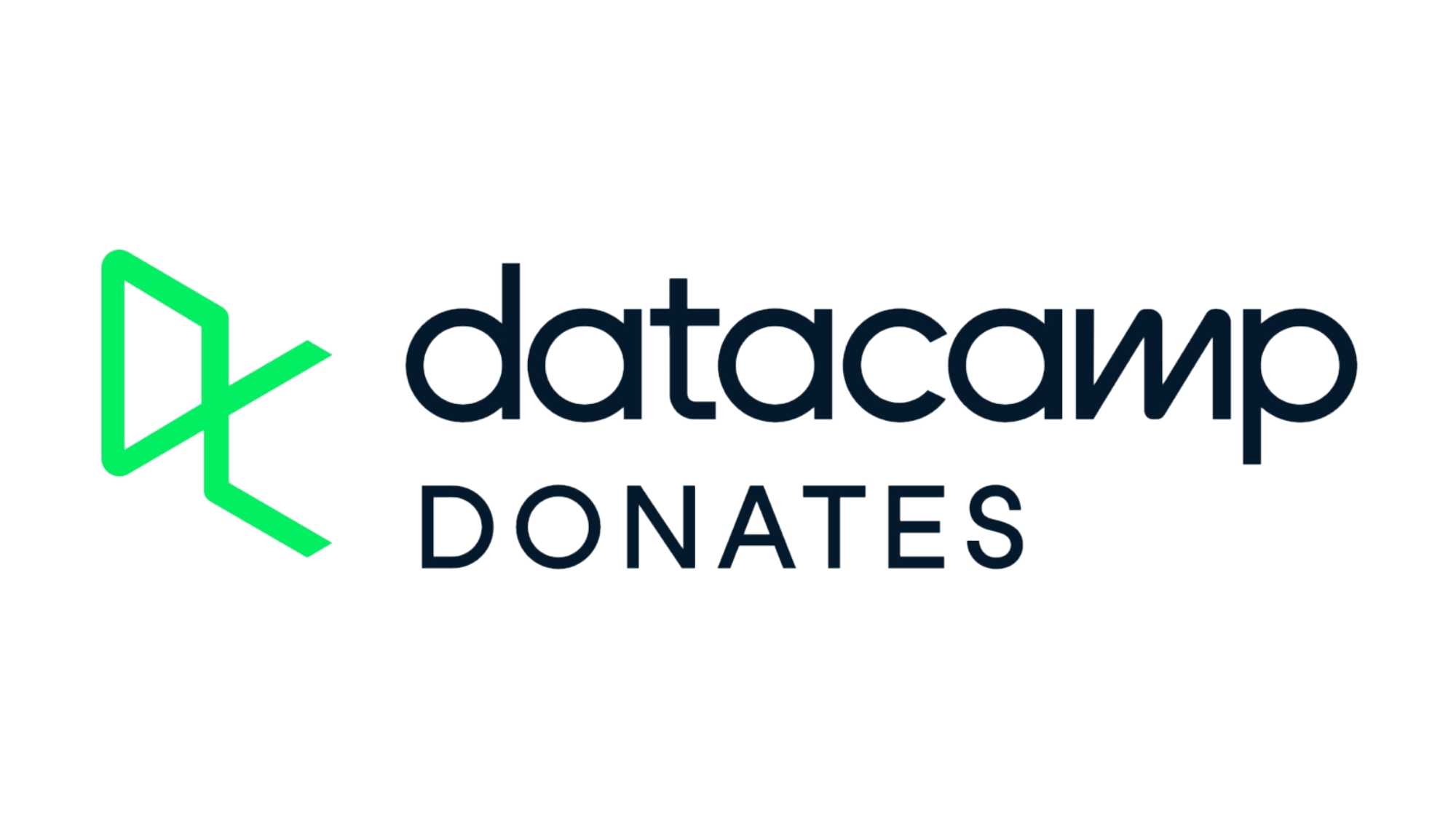 Logo of Datacamp Donations with a green geometric icon and black text.