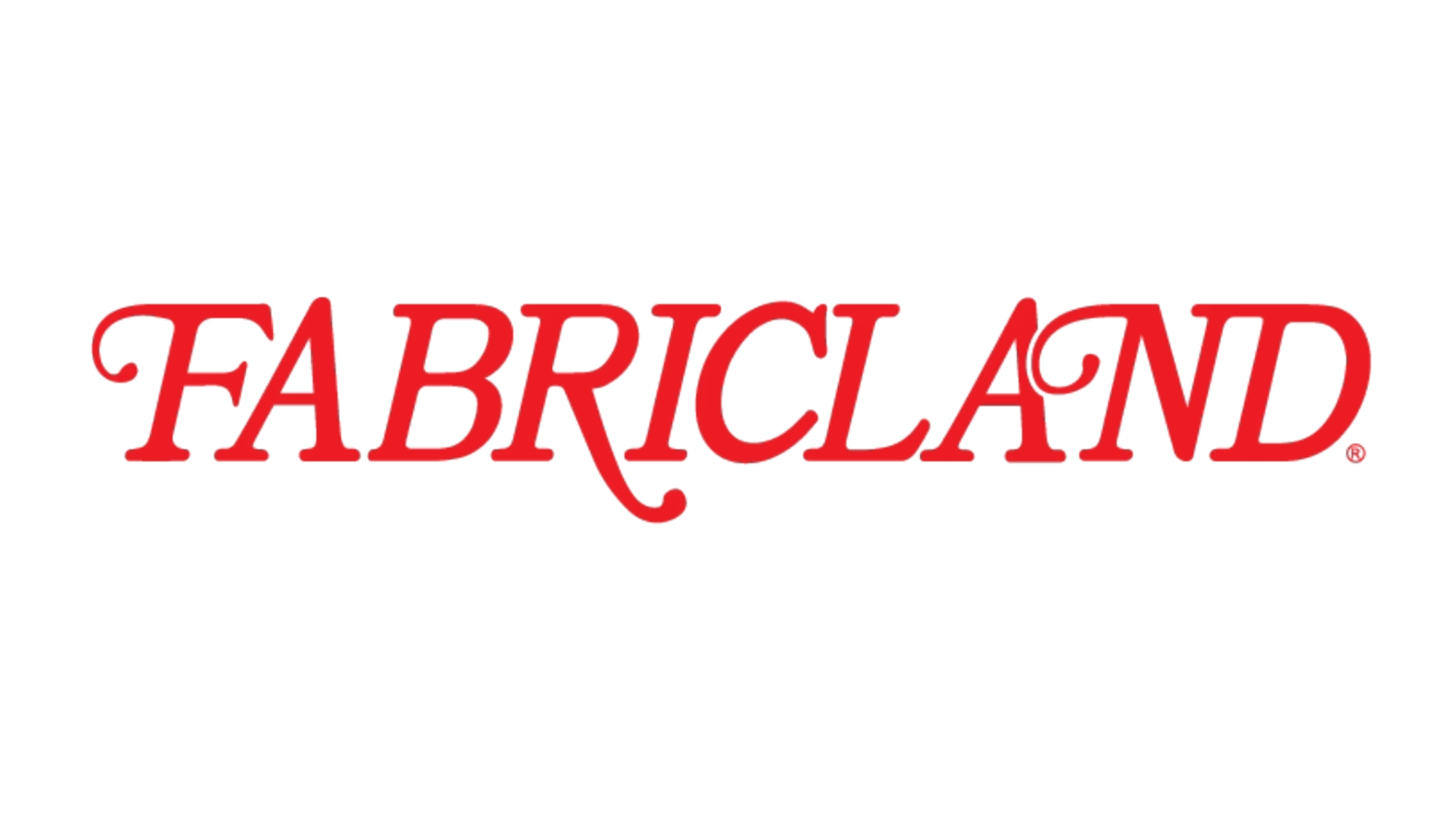 The FABRICLAND logo in red text on a white background.