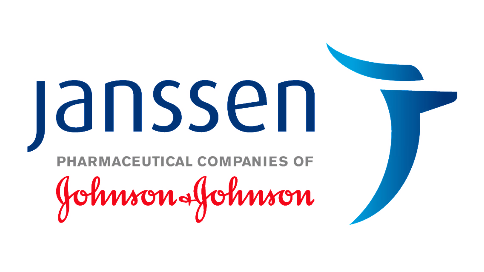 Janssen logo with text 'Pharmaceutical Companies of Johnson & Johnson' and a stylized blue and teal symbol representing a person.