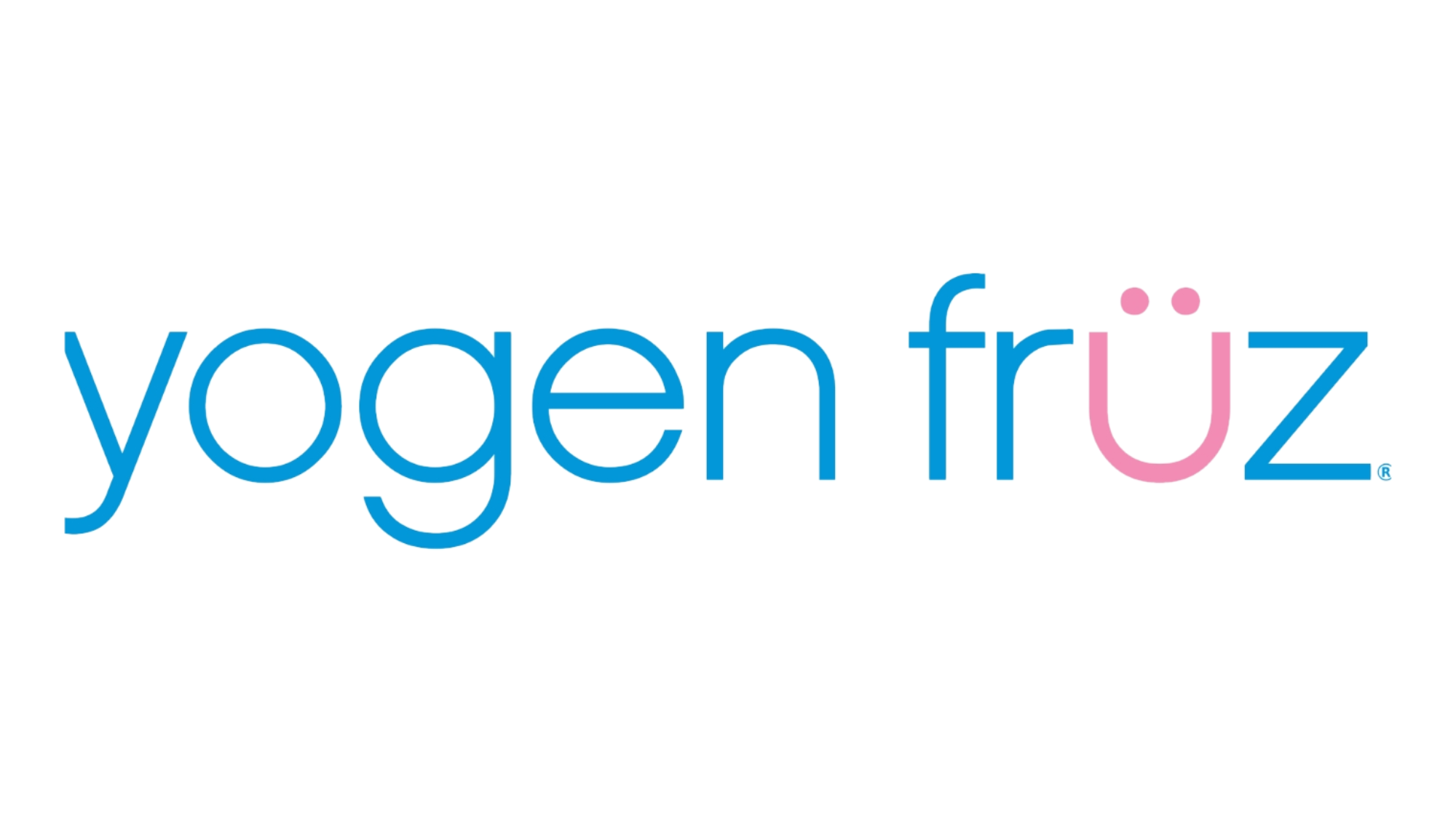 Logo of Yogen Fruz with blue and pink text on a white background.