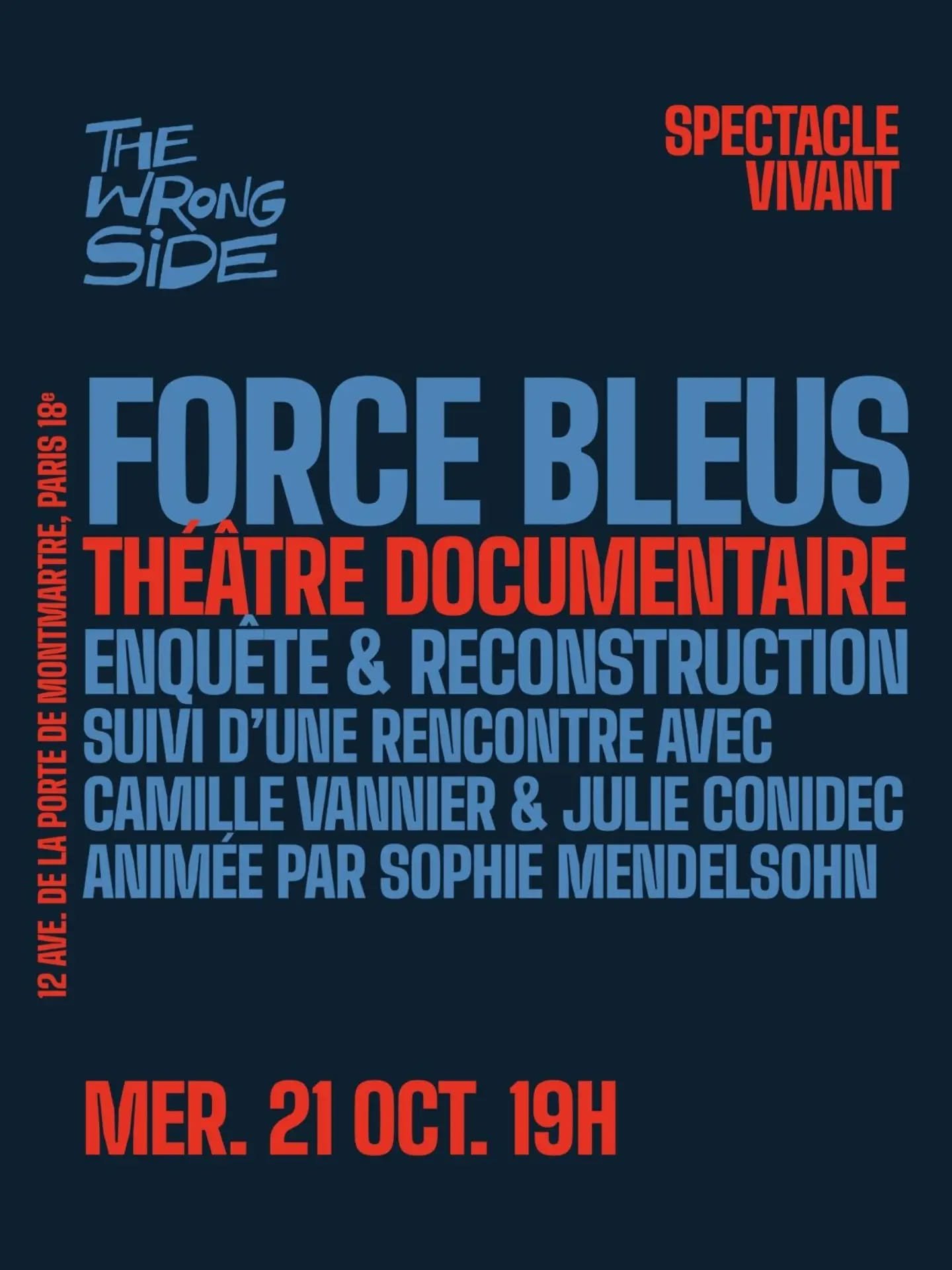 Force Bleus, Thomas Gourdy

En 1986, mon p&egrave;re est Voltigeur, une brigade de police qui prend en chasse Malik Oussekine et le tue. Je l'ai d&eacute;couvert tard, tr&egrave;s tard, et pourtant j'avais quelques souvenirs enfouis.

En 2023, Nah&eu