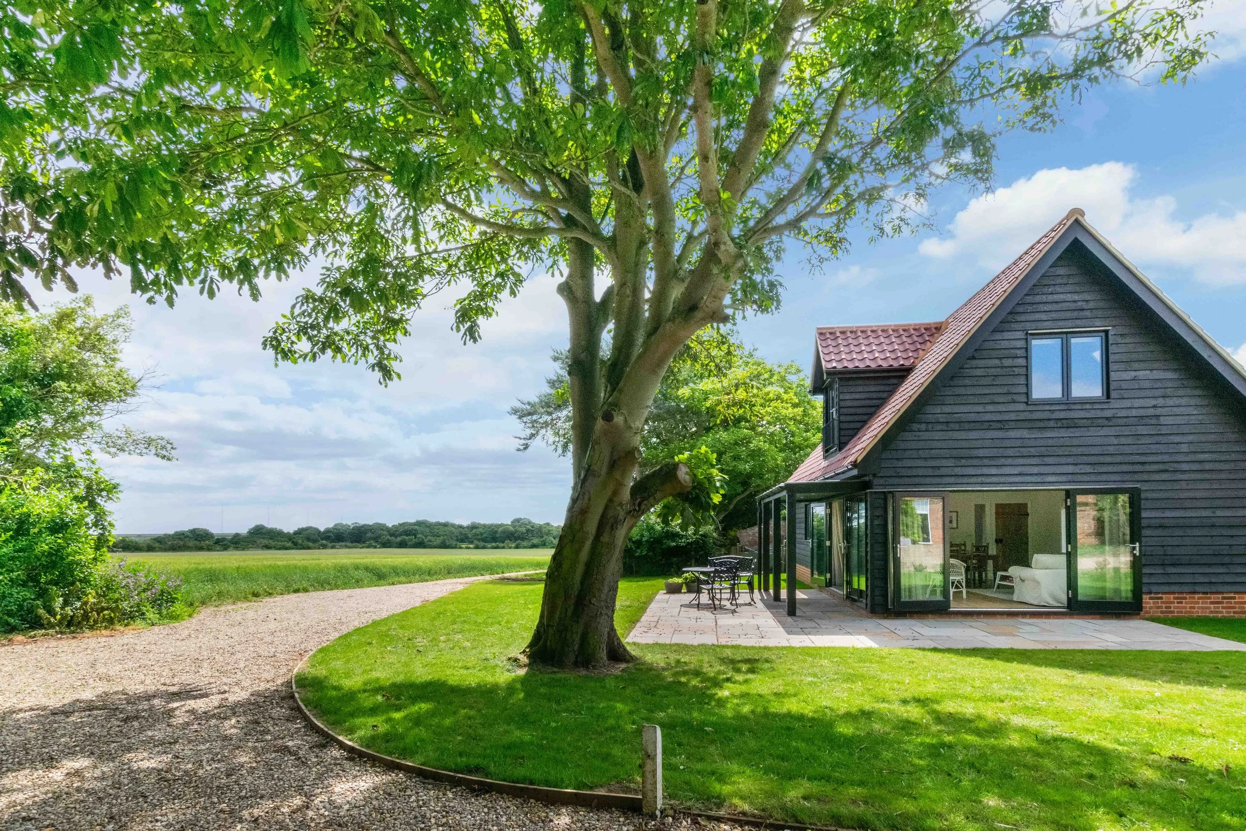 new build two storey residential annexe black cladding