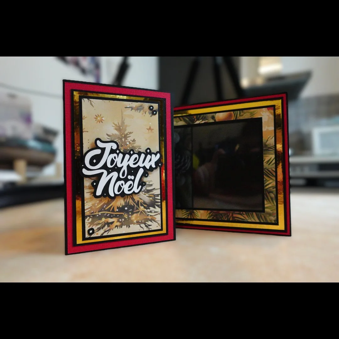 Cartes "Souvenirs scrapés" - 2 emplacements photo -  2 couleurs