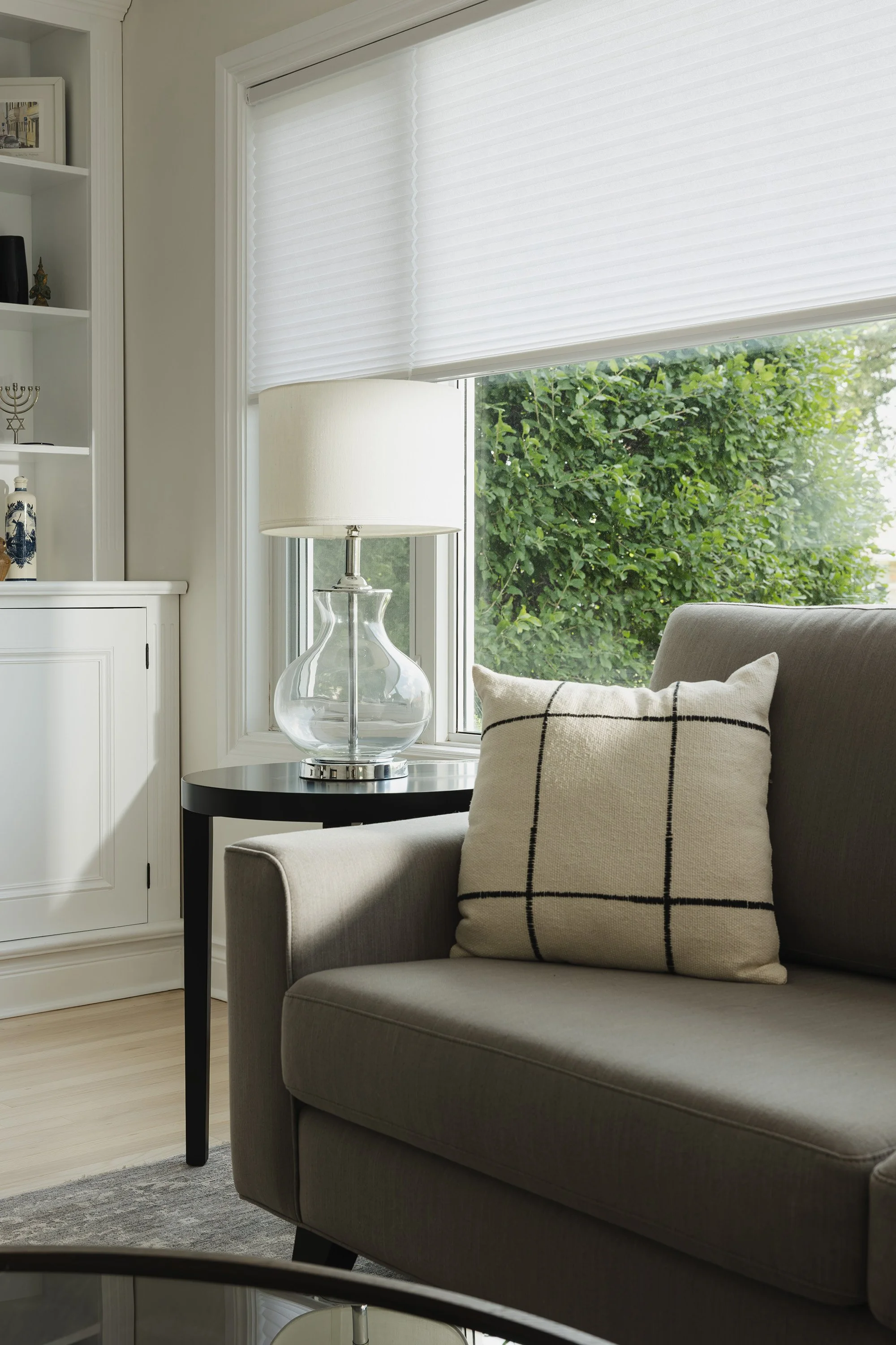 Ottawa interior design featuring custom upholstery with performance fabric. 
