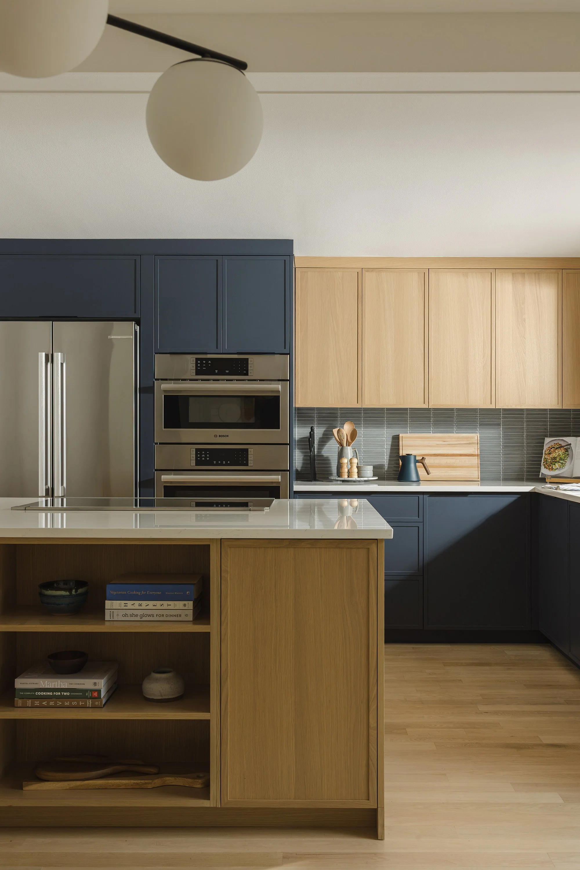 Ottawa kitchen renovation featuring white oak cabinets.
