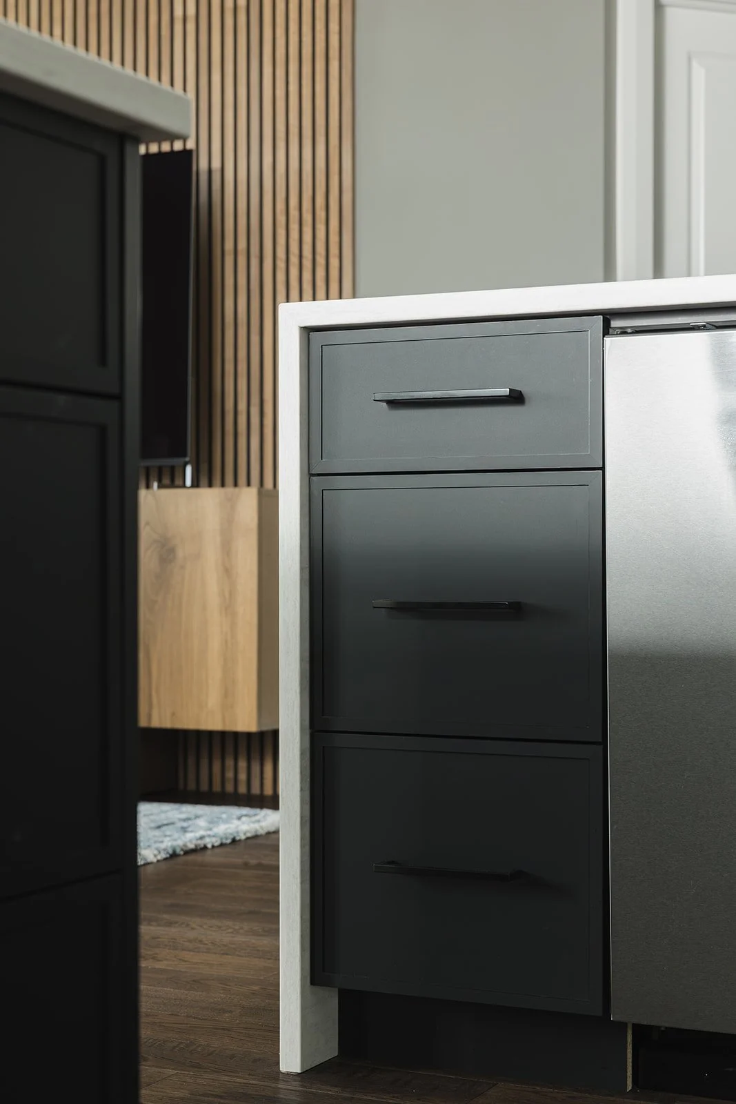 CPI Interiors Ottawa kitchen design with a waterfall counter