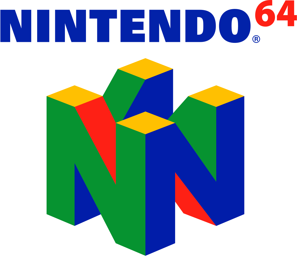 The Nintendo 64 logo with a 3D stylized N in green, red, blue, and yellow, with the text 'NINTENDO 64' above in blue and red.