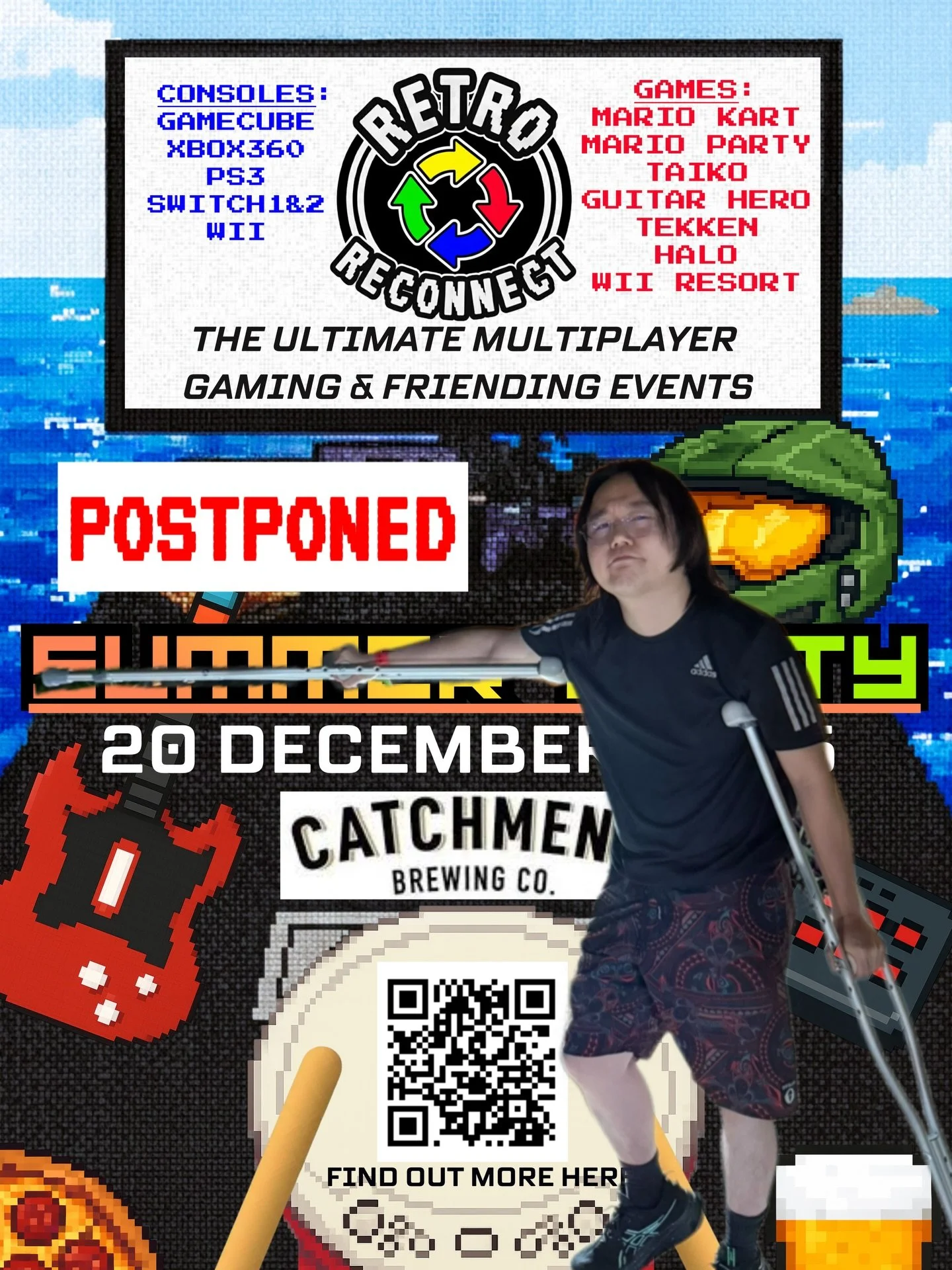 Unfortunately, the Summer Party is postponed - date TBD. I severely tore my calf during badminton last night.. Heard an actual PoP ☠️ I&rsquo;m on crutches requiring further scans and rehab. 🩼 All ticket holders to be contacted for a refund/ticket f