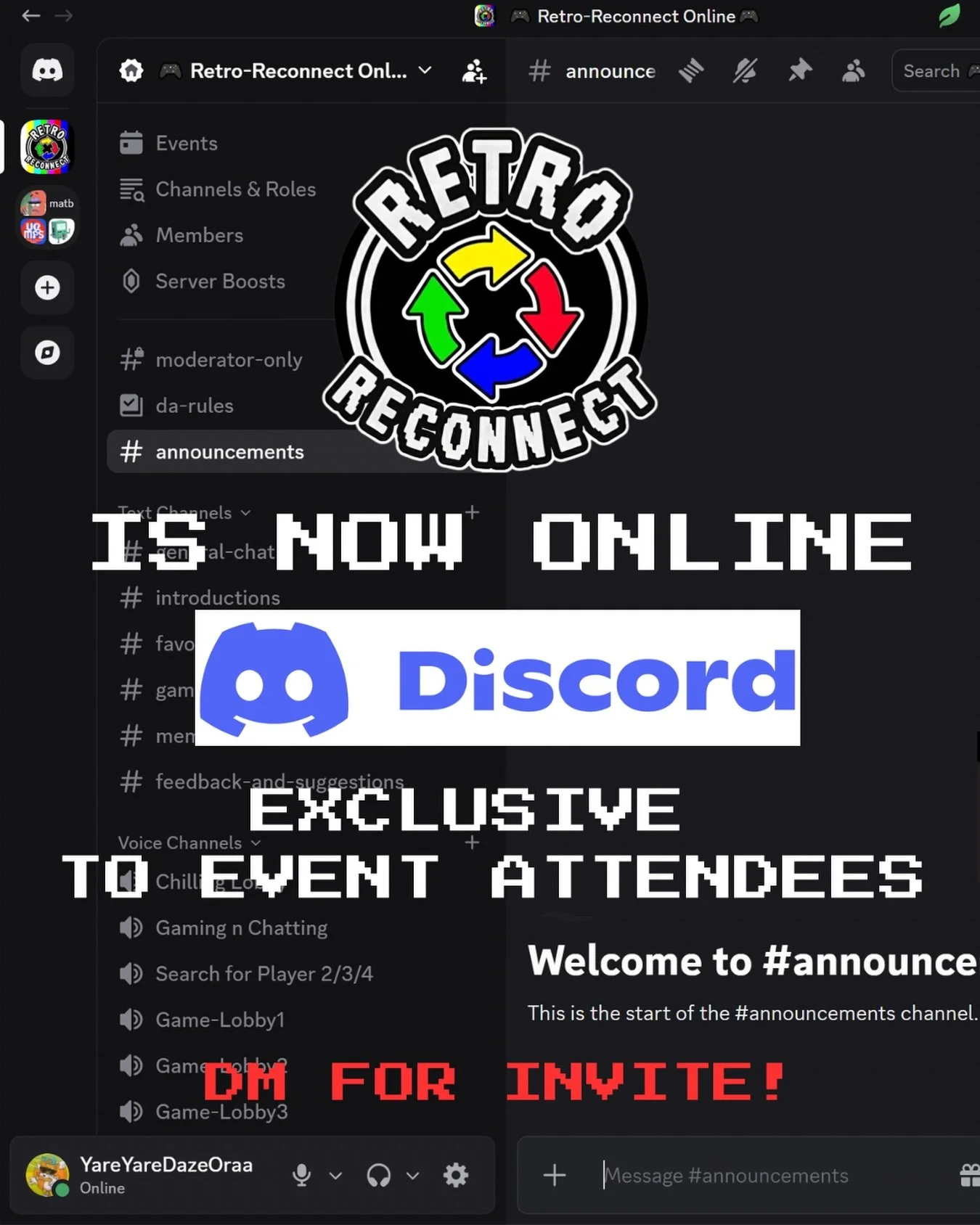 ⭐️ All-Star Attendees from all Retro-Reconnect Events can now connect Online! 🟢 Join our Discord Community to continue the fun from ya last event 🤘 Play PC games together and further nurture ur friendships 🤝 Send me a DM if you&rsquo;re interested