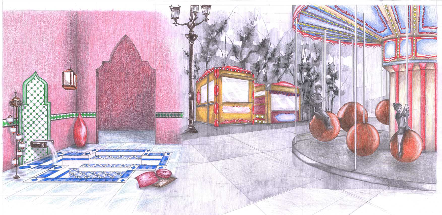 Oriental Bathroom and Carousel