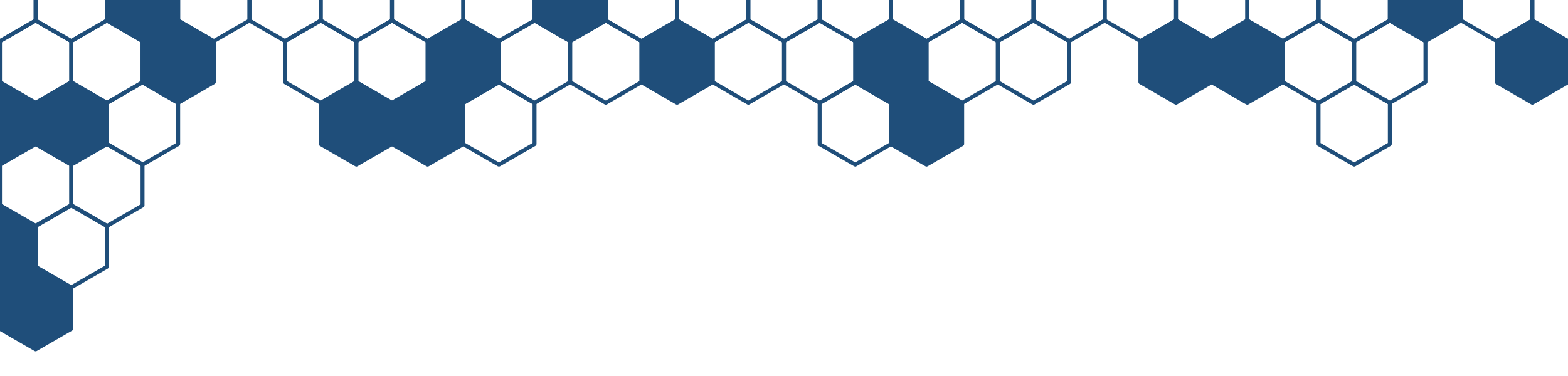 Abstract design featuring black and dark blue honeycomb pattern with a black background.