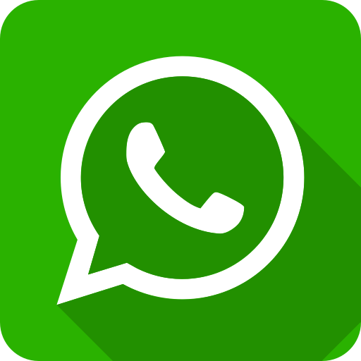 Icono de WhatsApp en fondo verde con sombra larga.