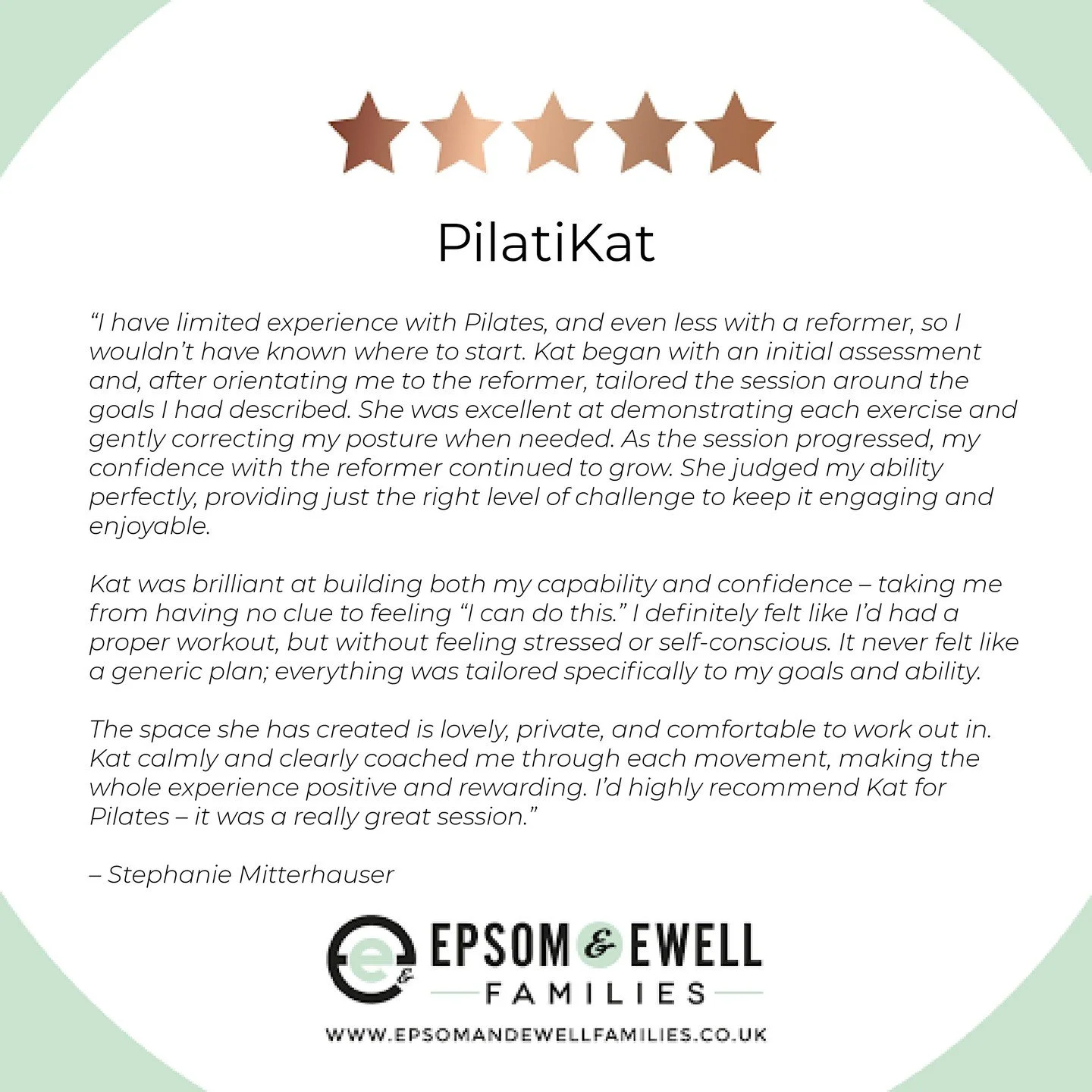Thank you for the reviews from my lovely clients and for @epsomandewellfamilies for vetting these so diligently!