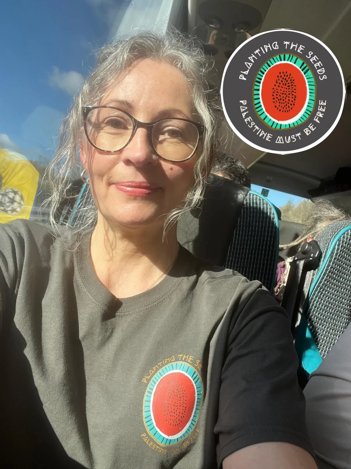 Local Devon Legend @thegreenparty Councillor @sarawilson999 rocking her #PlantingTheSeeds tee in solidarity for Palestine en-route to #TogetherMarch

Sara does so much incredible work for our local community and has inspired me (Nic) to explore getti