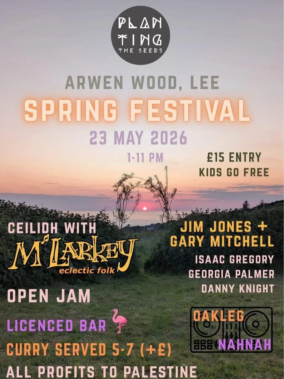 Some wonderful people are hosting a festival at Arwen Wood in Lee, Ilfracombe. This is a gorgeous way to help support the people of Palestine.

Delicious food, licensed bar, live music and DJ sets. 

Tickets are &pound;15 and profits will be donated 