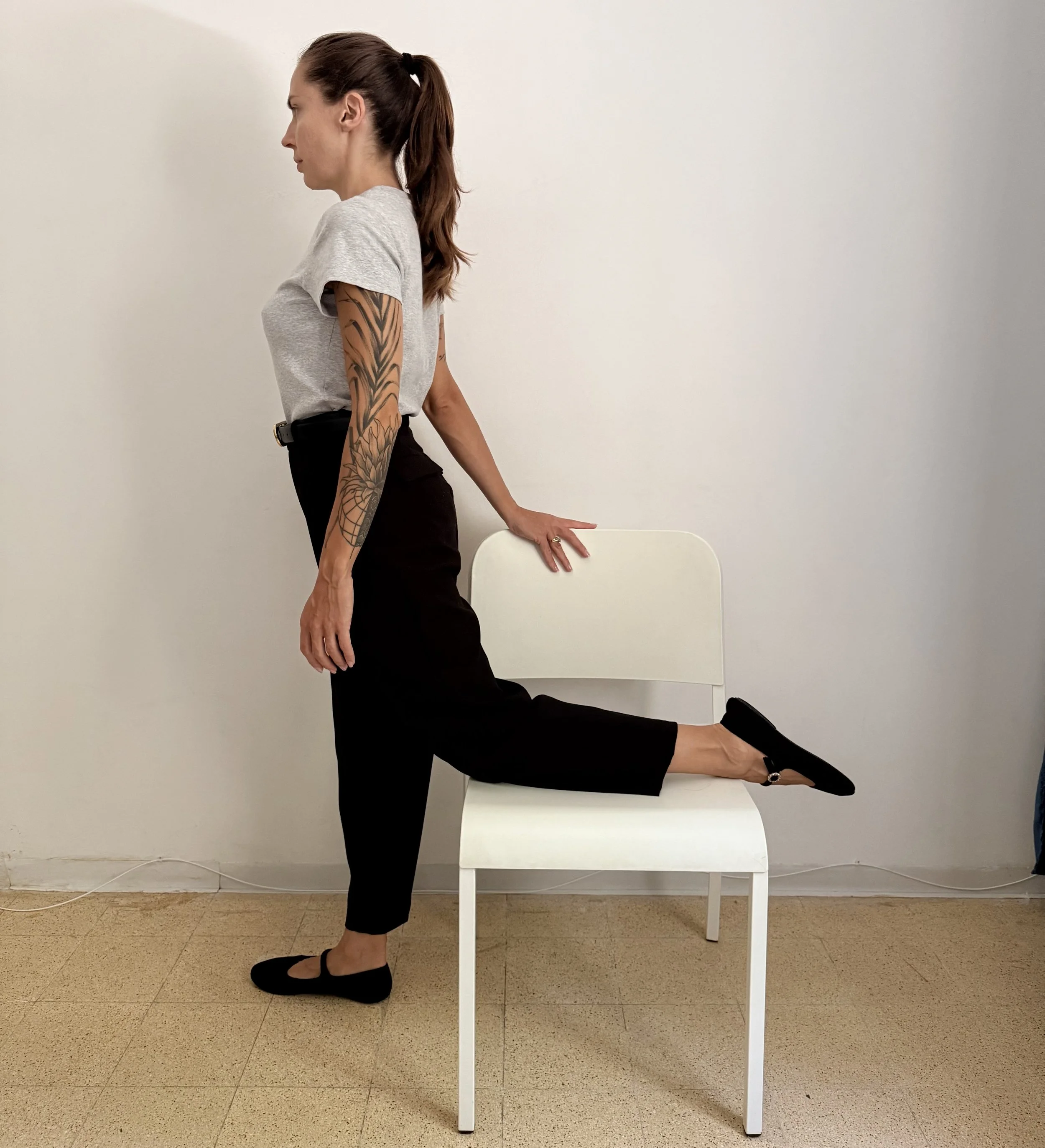 Chair-assisted stretch