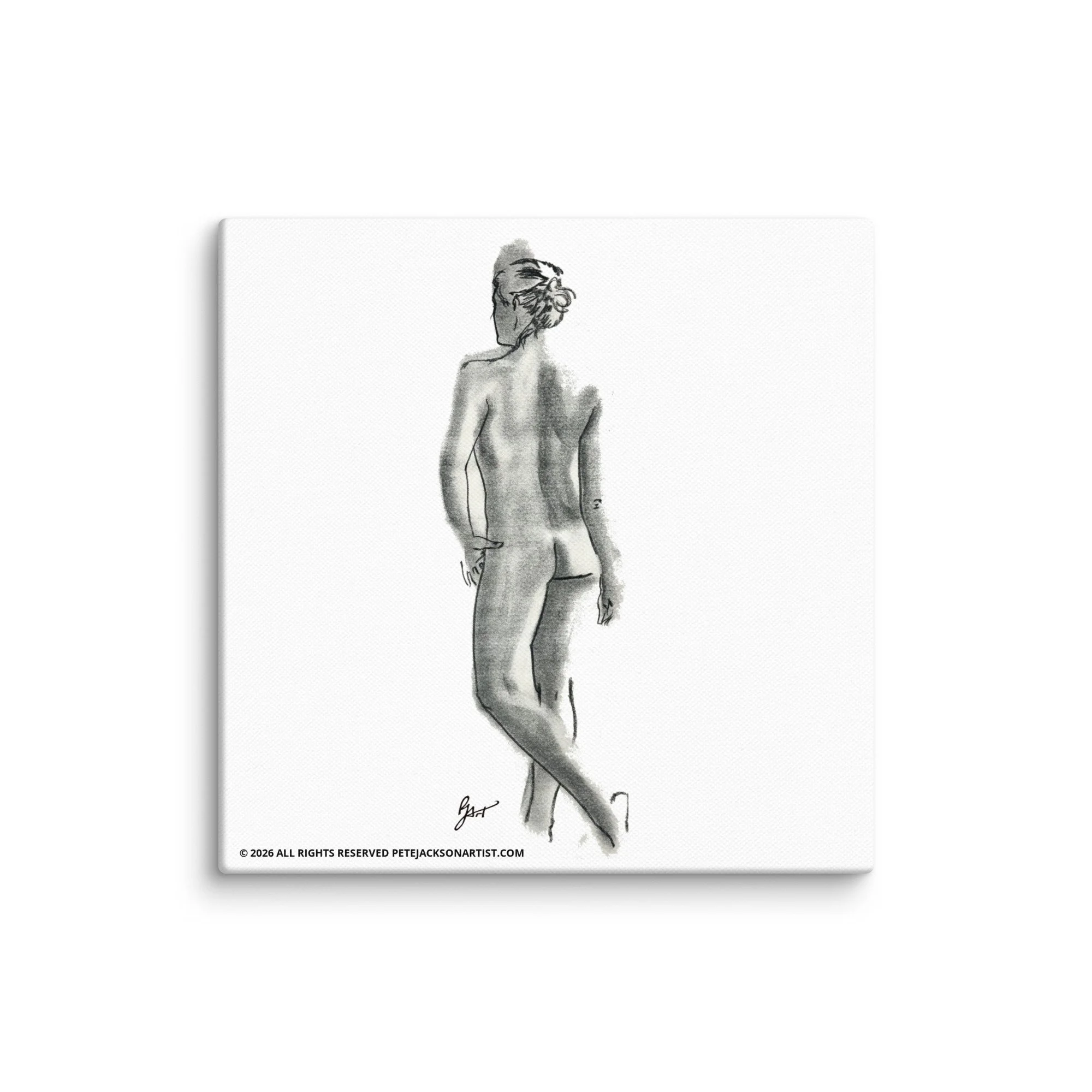Ingrid - Life Drawing Charcoal on Canvas 12x12