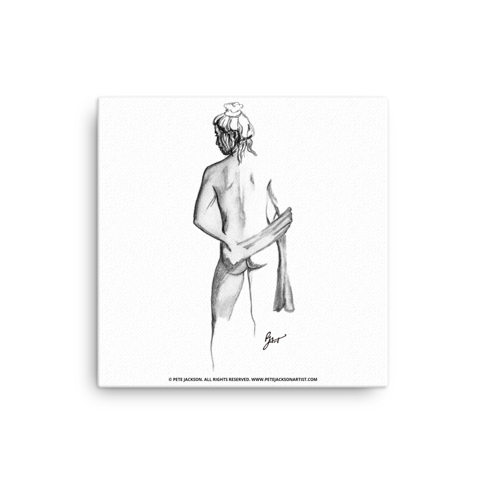 Aiko - Life Drawing Charcoal on Canvas 12x12