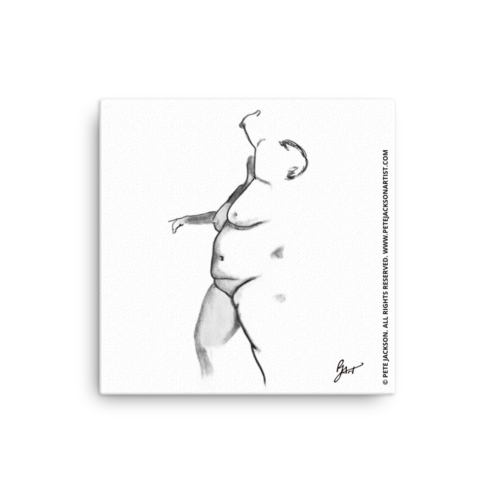 Gaia - Life Drawing Charcoal on Canvas 12x12