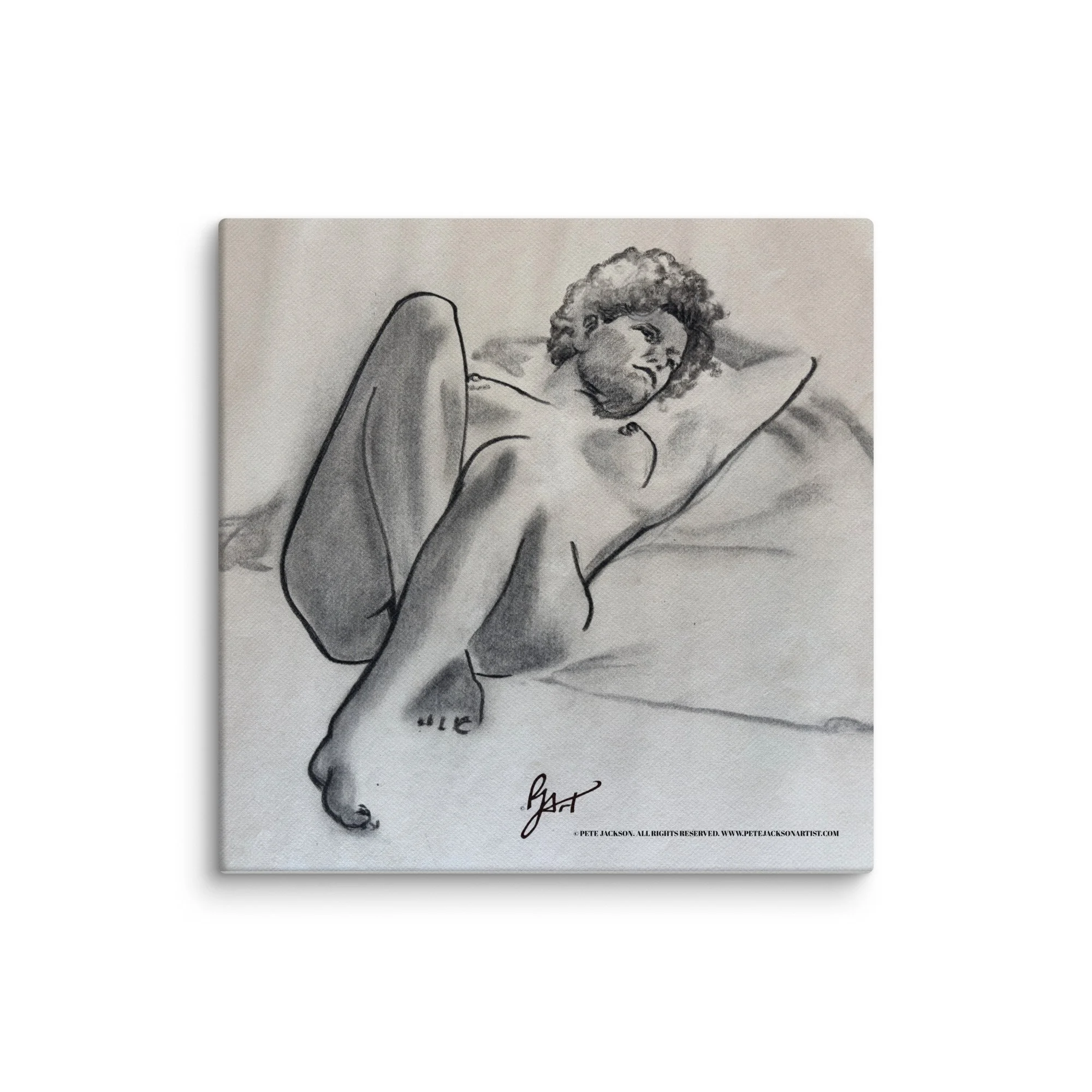 Jasmine - Life drawing Charcoal on Canvas (5 sizes)