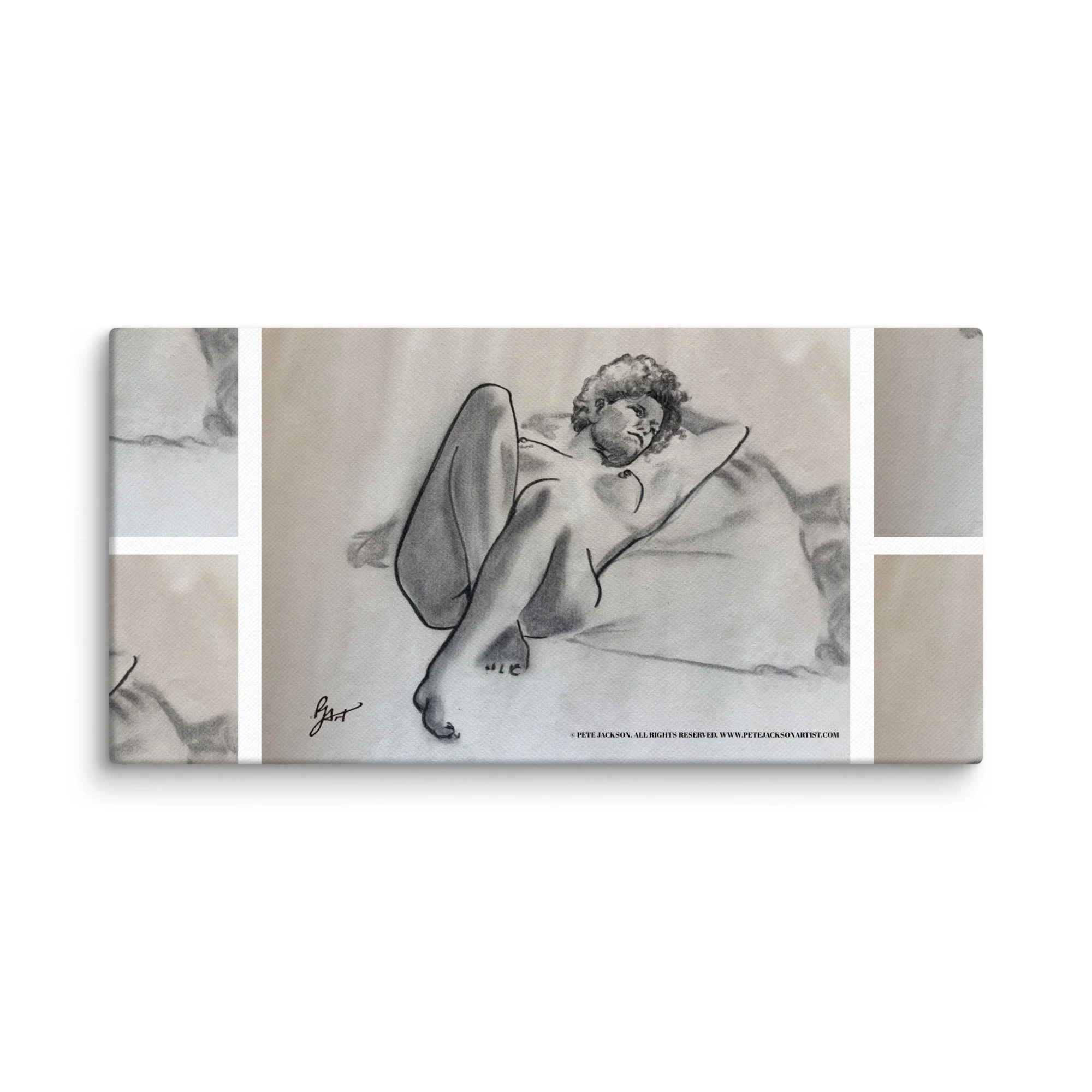 Jasmine - Life drawing Charcoal on Canvas (5 sizes)