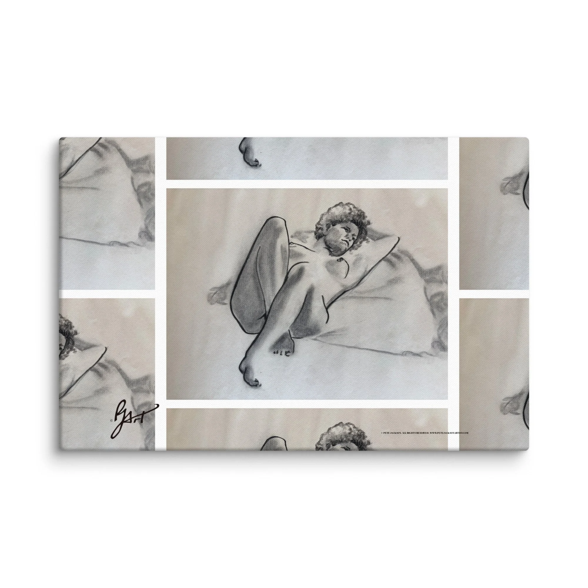 Jasmine - Life drawing Charcoal on Canvas (5 sizes)