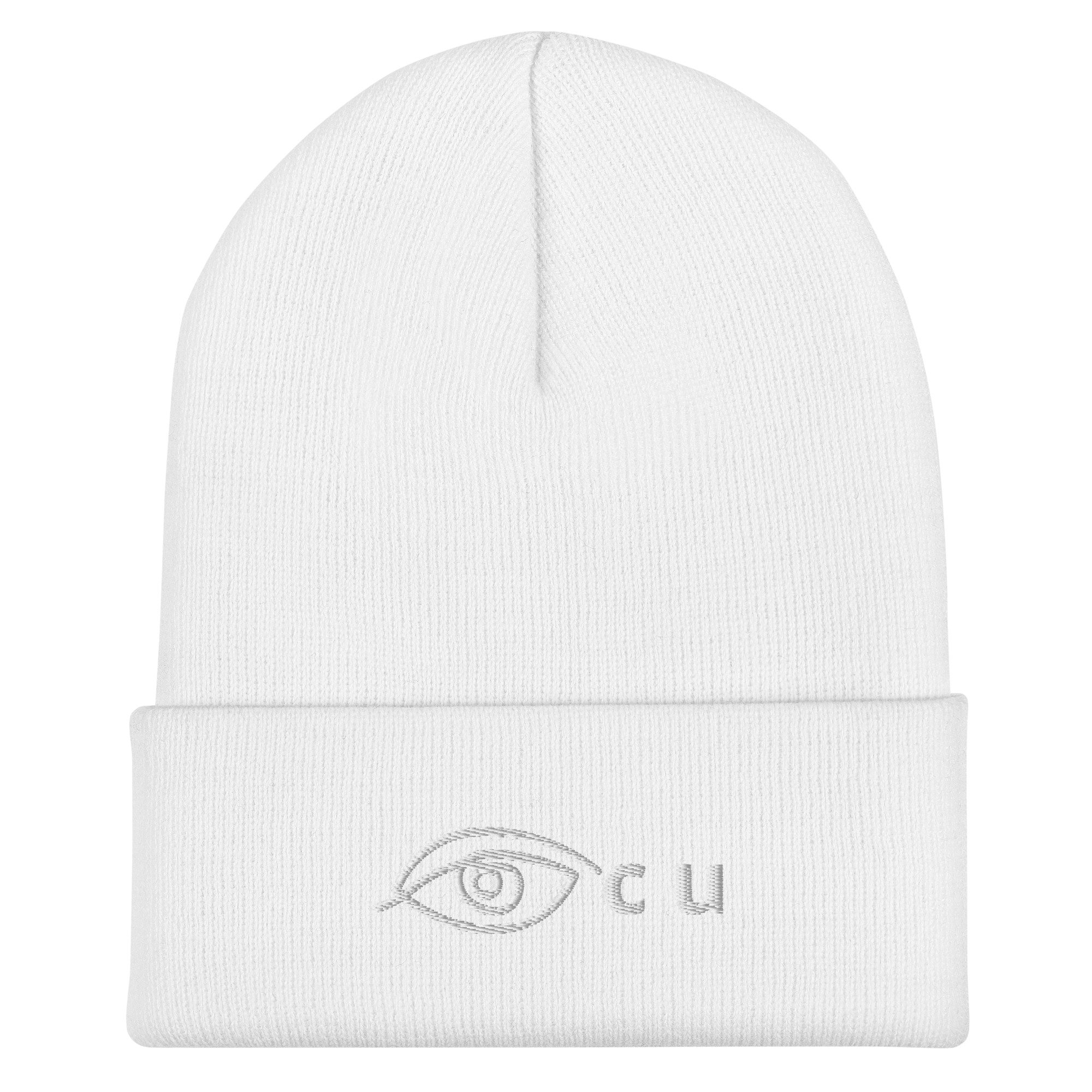 "Eye C U" Cuffed Beanie by Pete Jackson