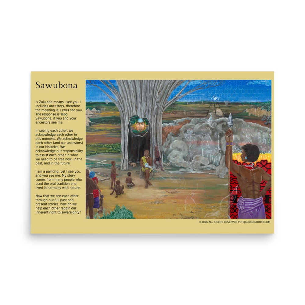 Visionary Surreal Art Print: Sawubona by Pete Jackson