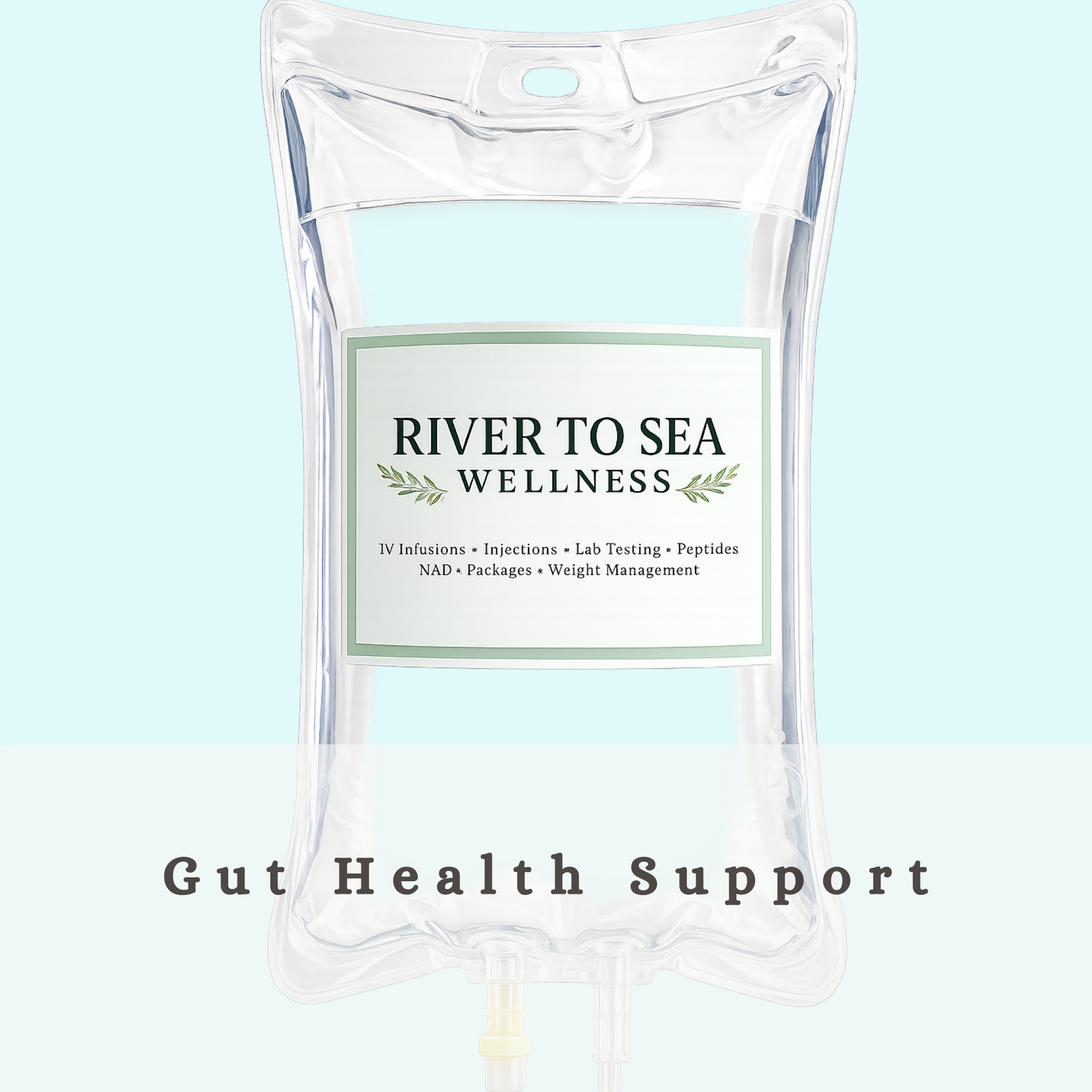 Gut health support IV infusion with glutamine and glutathione
