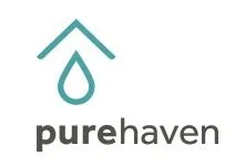 Pure Haven logo with stylized water droplet and upward arrow.