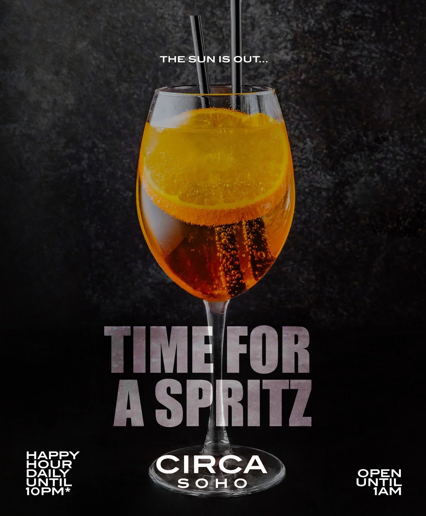 HELLO, SUN 😍 TIME FOR A SPRITZ!

🍸 APEROL + HUGO SPRITZ🍸

The perfect mix of liquors with prosecco and soda and all the flavours to make you feel those Spring vibes! 

🍸 HAPPY HOUR UNTIL 10PM DAILY* 🍸
*9pm weekends

Cum see us, Soho 💦