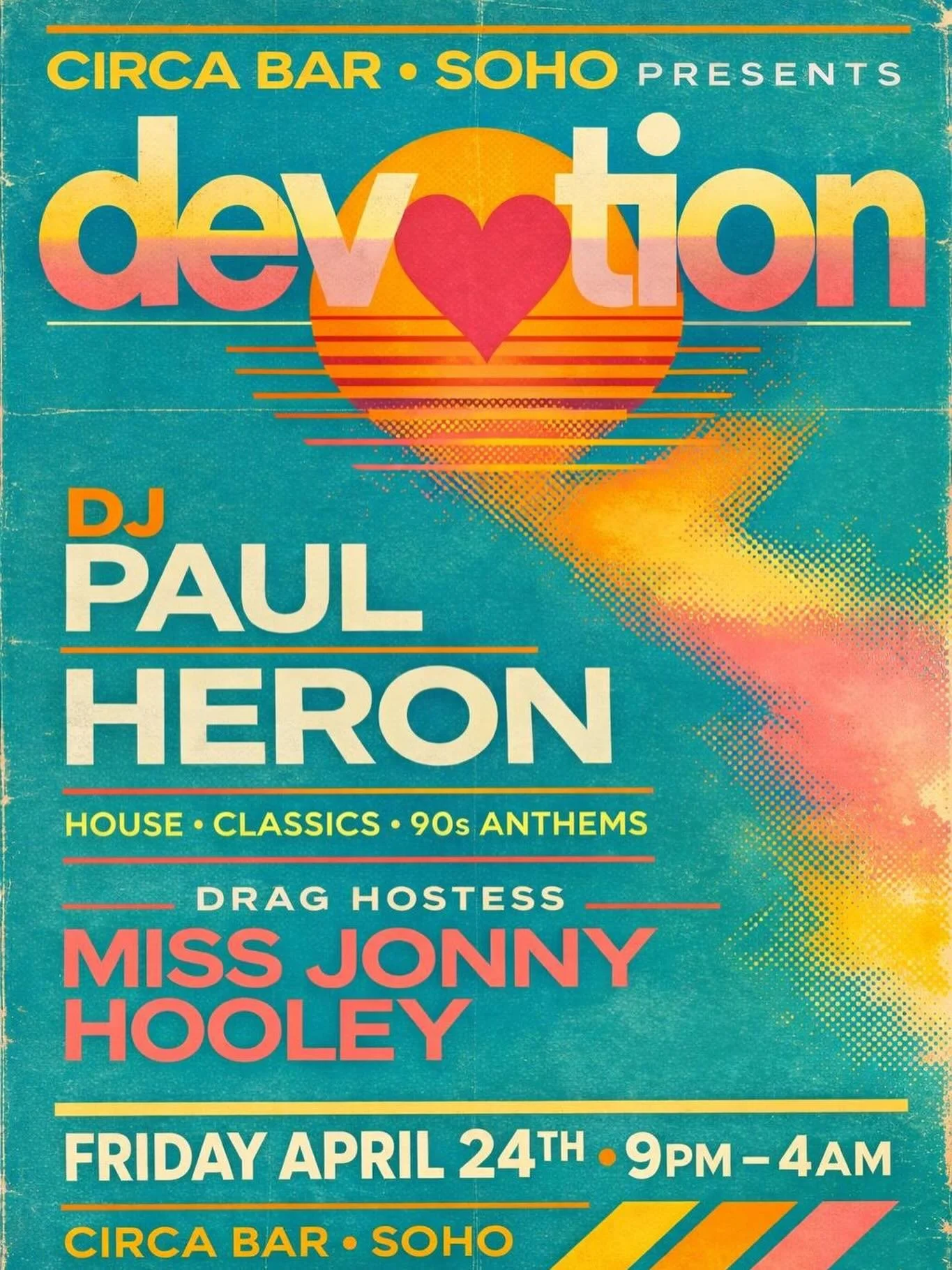 FRIDAY just got more Hooley!
This Friday 24th sees the Circa RETURN of the iconic @djpaulheron ✨
Come down to @circasoho for his favourite 90s anthems, house classics &amp; happy hour till 9pm 🍸 

Also she&rsquo;s backkkkkk.
Witness the SOHO return 