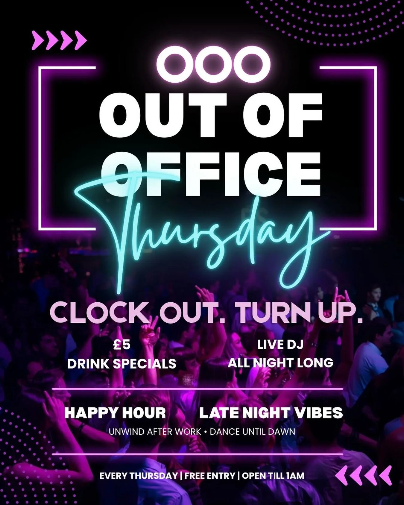 Thursday&rsquo;s are the new Friday&rsquo;s?

Come find out and unwind at OUT OF OFFICE Circa Soho 👔 💼 🕺🏼
&pound;5 Drink deals, Live DJ&rsquo;s and 2-4-1 Cocktails till 10pm.

Free entry and open till 1am.
See you there 🫦

📍62 Frith St, Soho