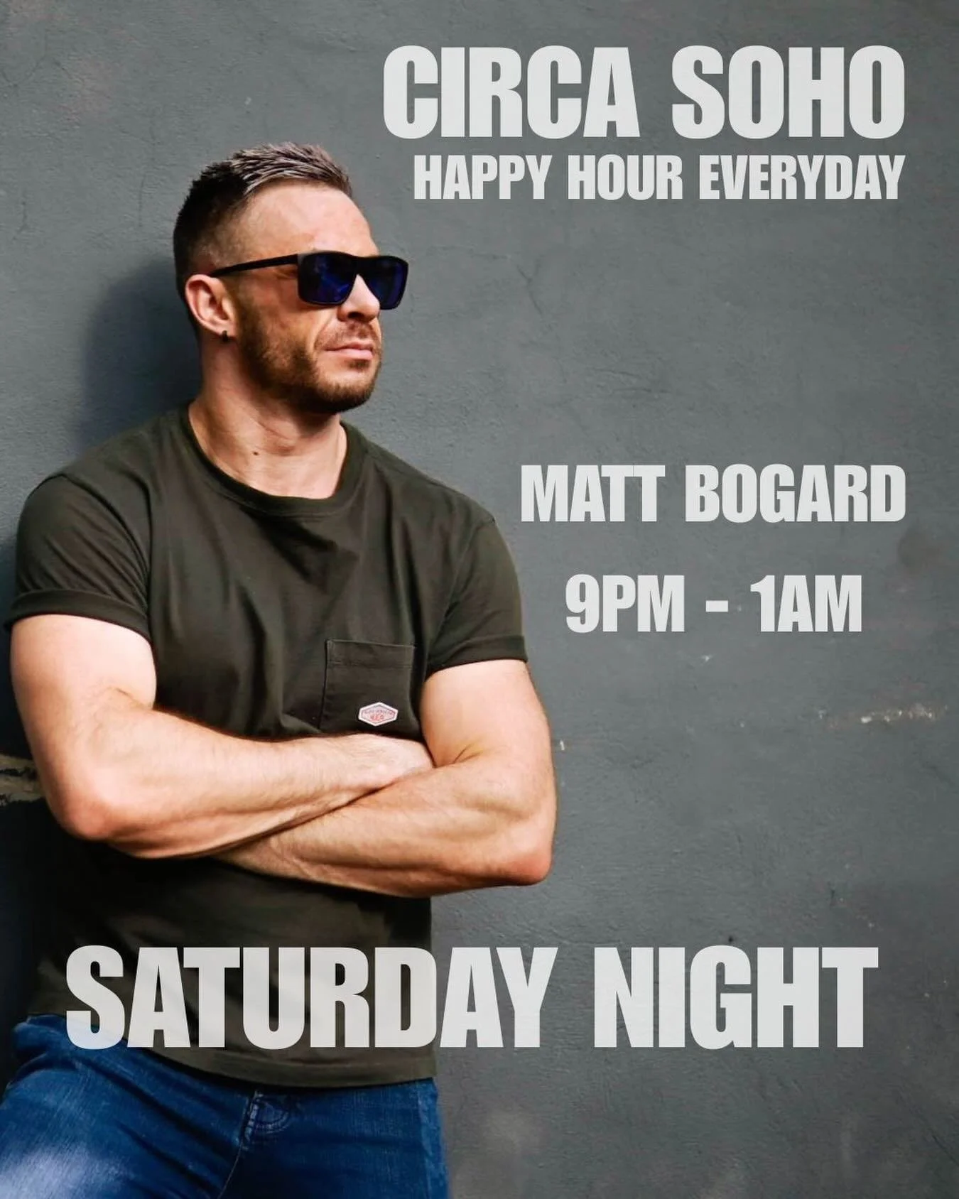 CIRCA SATURDAYS!!! 🪩🕺🍒

Spinning pop tunes and good vibes all round, DJ Matt Bogard on decks all night kicking off your Hoopla Weekend

2-4-1 cocktails till 9pm, 3 for 2 shot deals and &pound;5 Carlsberg.

Free entry all night.

⏰ OPEN UNTIL 1AM ⏰
