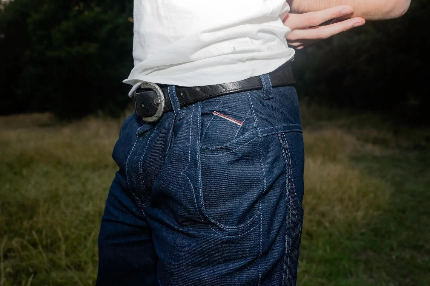 Custom Jeans, for Noah.

These are made out of a 12oz 'Cobalt' Denim, with a light blue top stitch and some very fun pocket detailing! 
This was such a lovely design to bring to life, from the coin pockets the embroidery, to the jacron patch made out