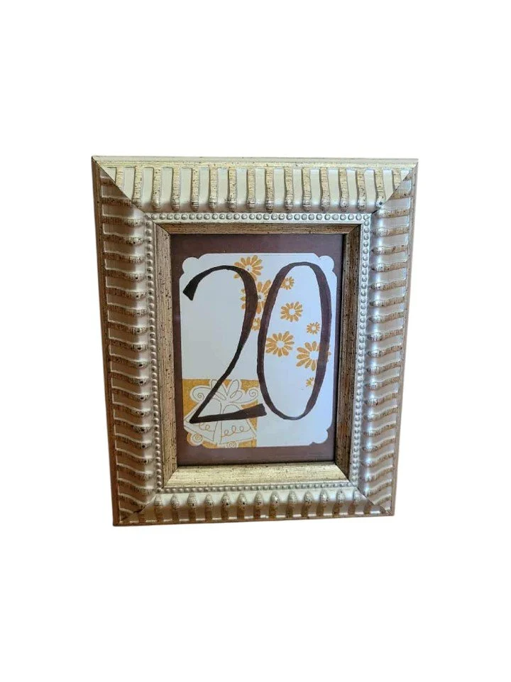 Table Number Gold Frames