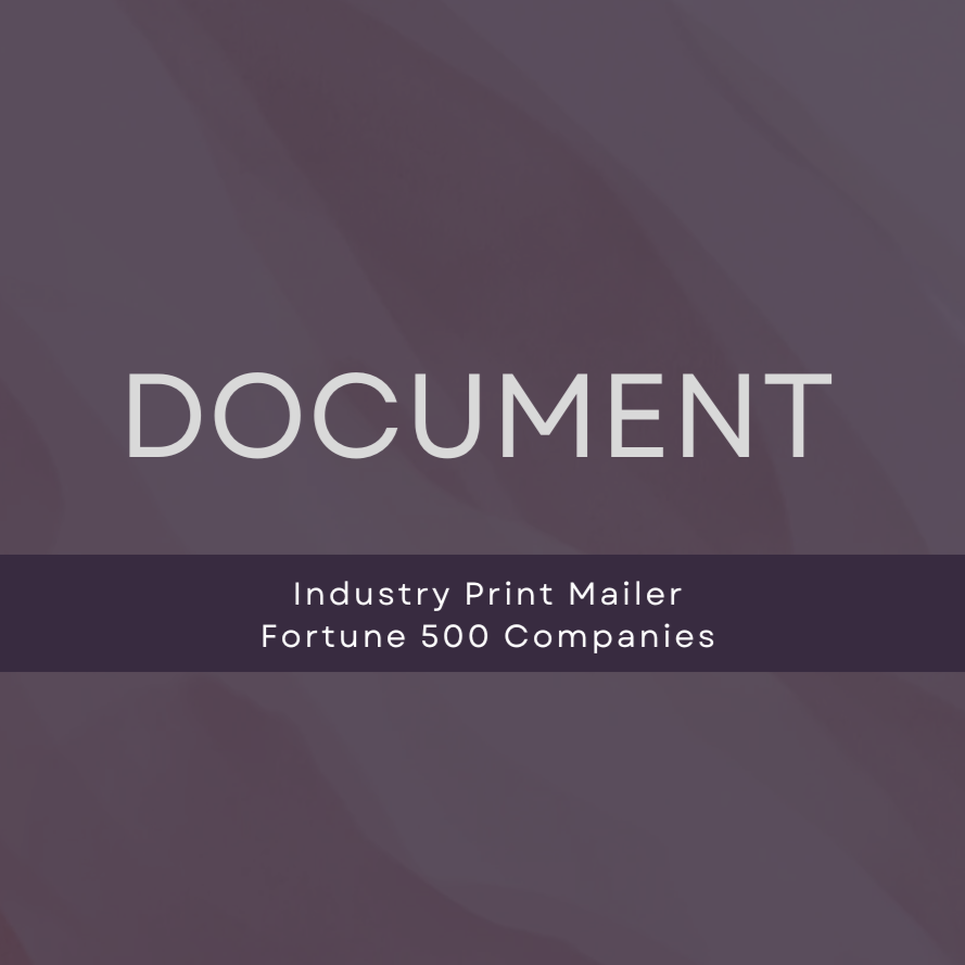 Design created for a printed mailer campaign targeting Fortune 500 companies.
