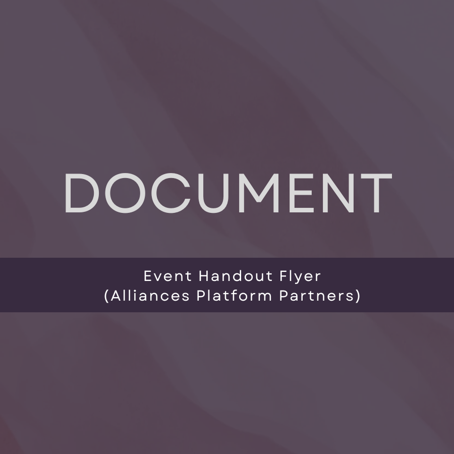 Print flyer created to use as a hand-out for the Alliances team attending an industry event.
