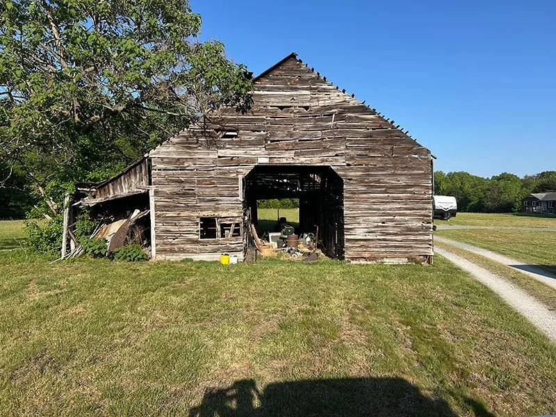 Old wooden barn before demolition