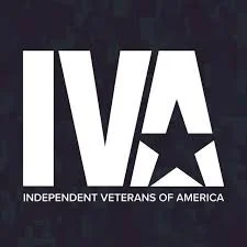 Logo of Independent Veterans of America with large letters 'IVA' and a star, with the text 'Independent Veterans of America' underneath.