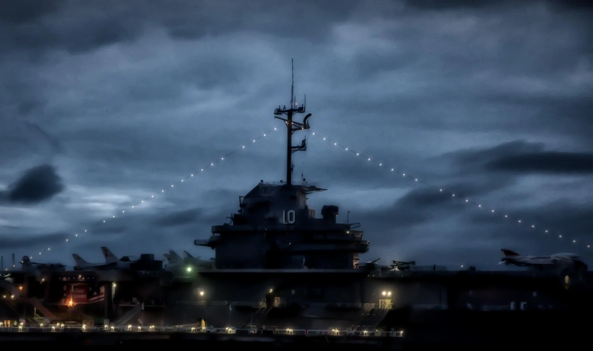 USS Yorktown after dark, ghost tour