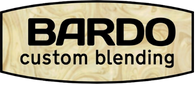 Bardo Custom Blending logo on a label.