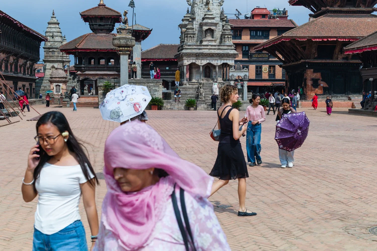 Visitors to Nepal's Bhaktapur