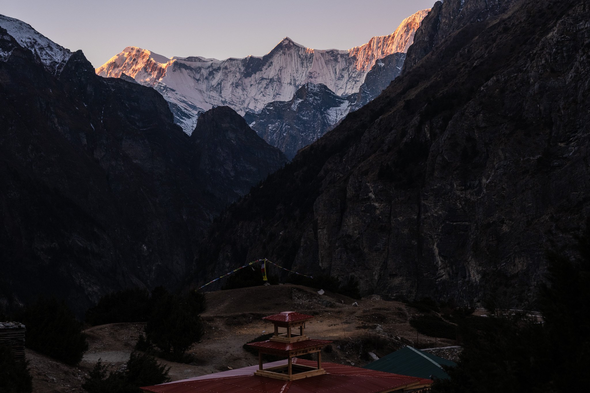 View of Lamjung Himal from the village of Meta